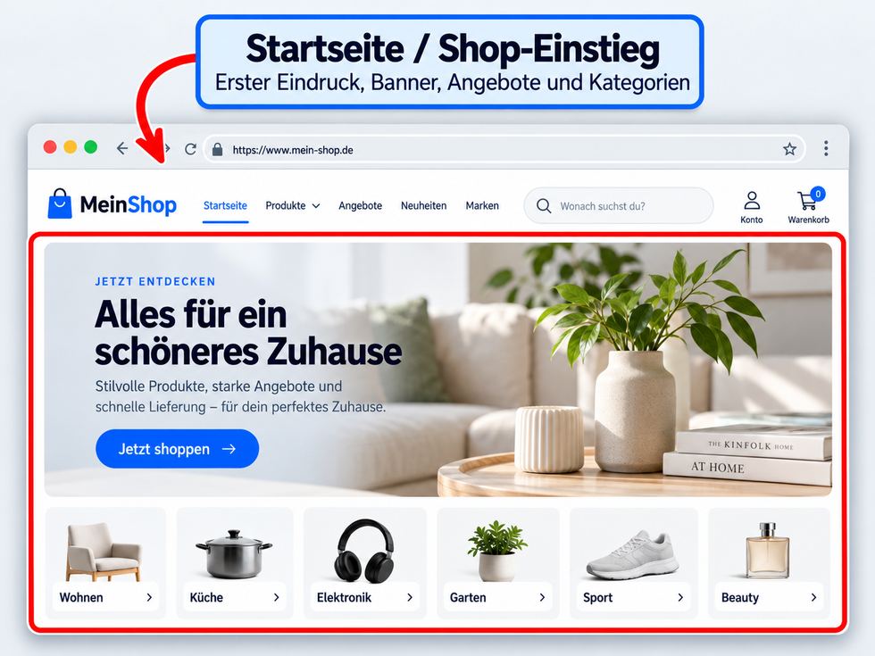 Startseite / Shop-Einstieg
